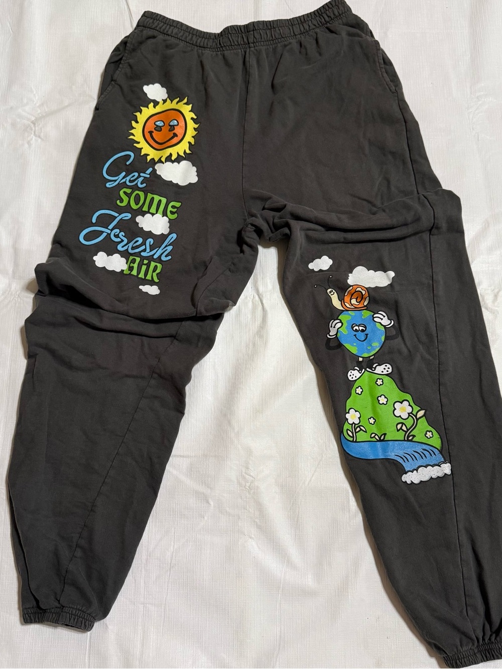 FanClub Black Sweatpants with Elastic Waist size L for men
